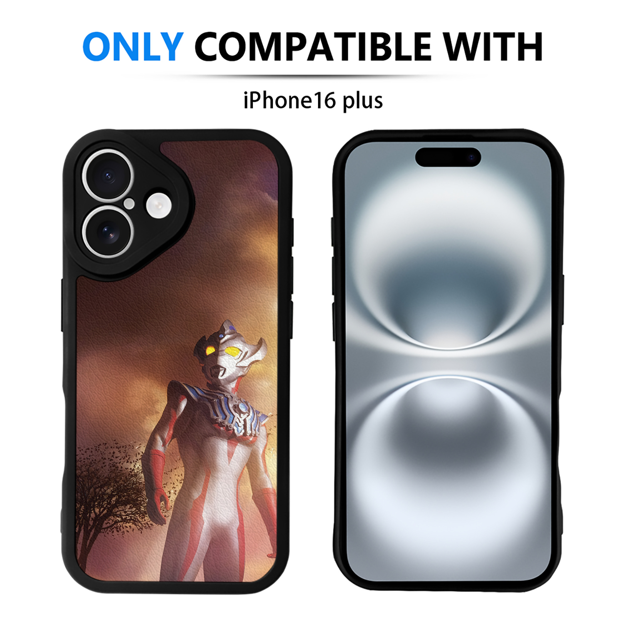（画像用） ウルトラマン Ultraman 【iPhone 16シリーズ対応】シリコンスマホケース（レザー調） 材質：シリコン